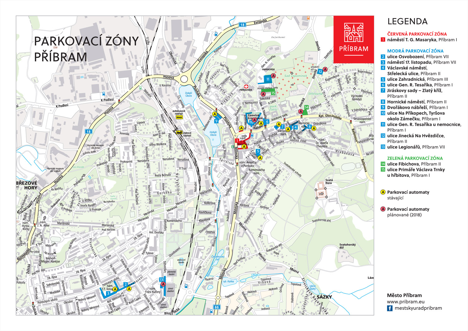 Mapa parkovacích zón