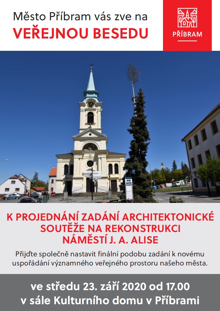 Veřejná beseda o náměstí J. A. Alise - plakat