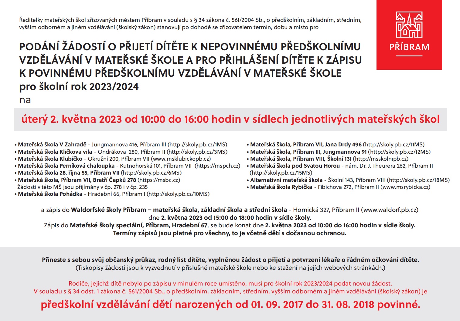 Zápis MŠ