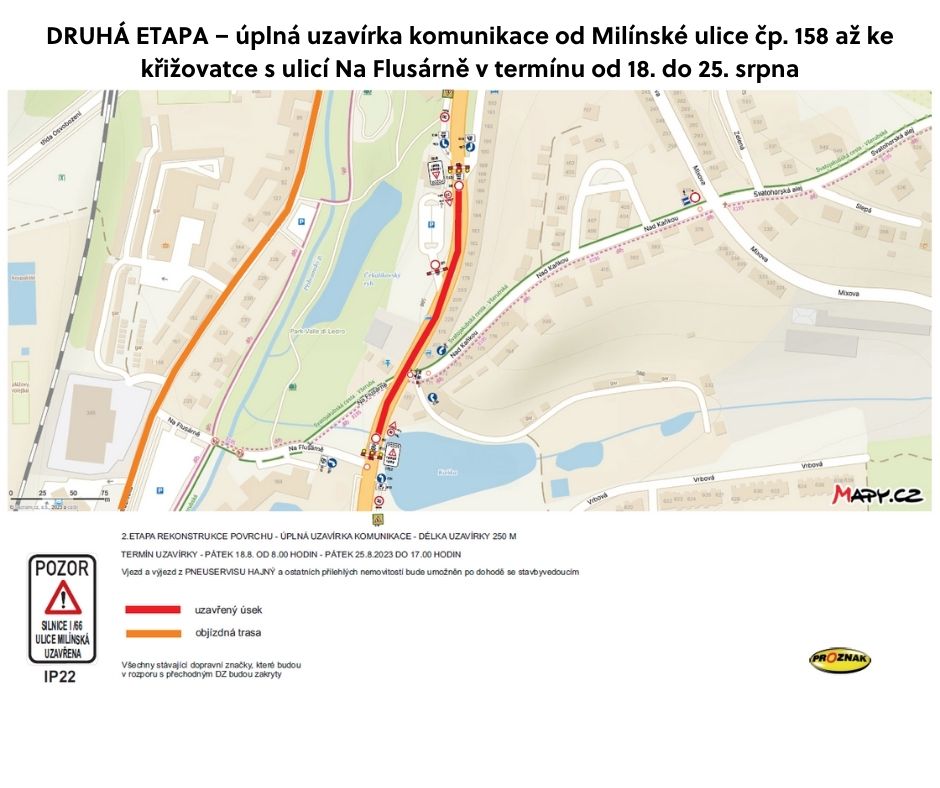 Kompletní výměna povrchu vozovky v Milínské ul. začne v polovině srpna - 3