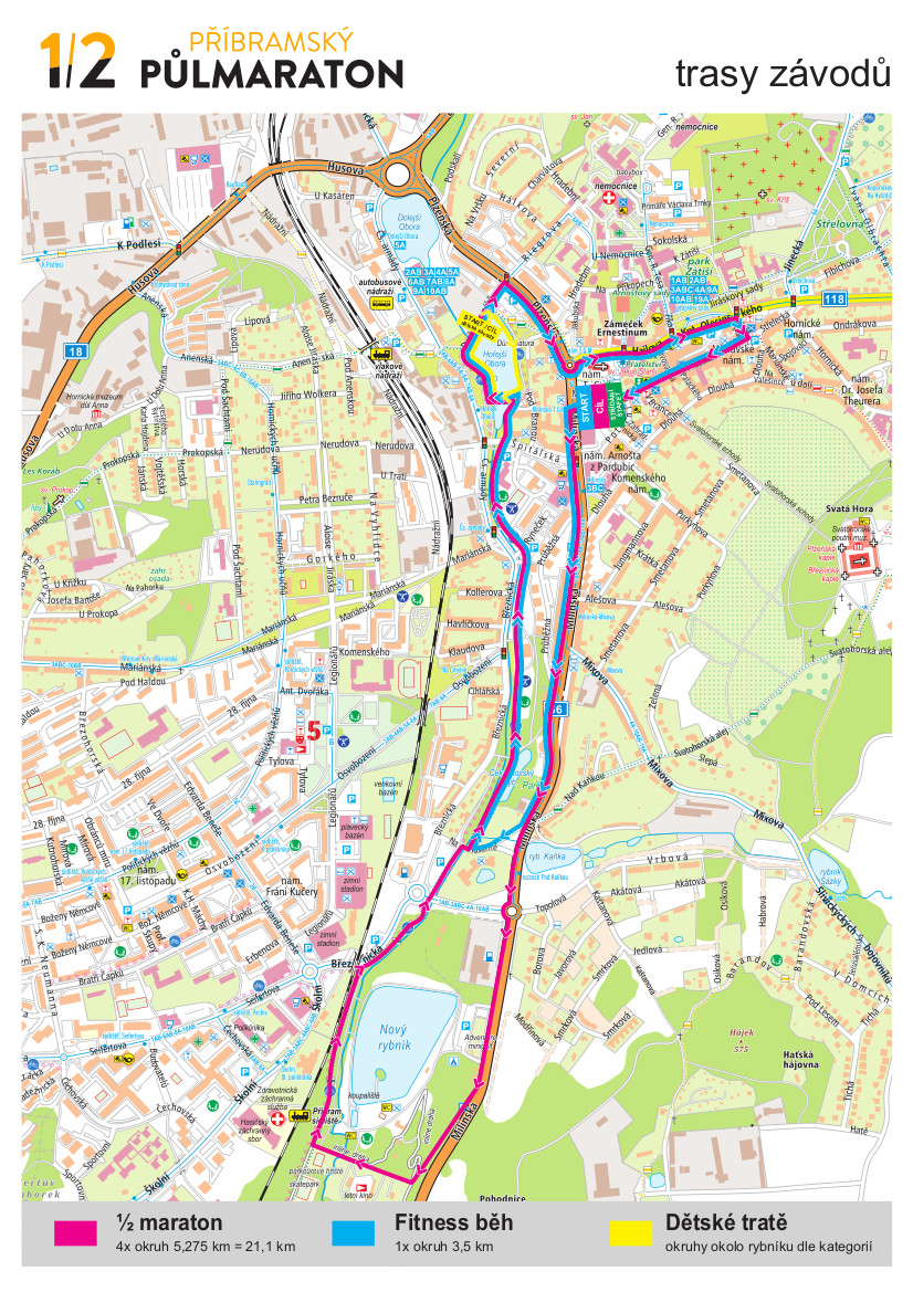 Půlmaraton - mapa
