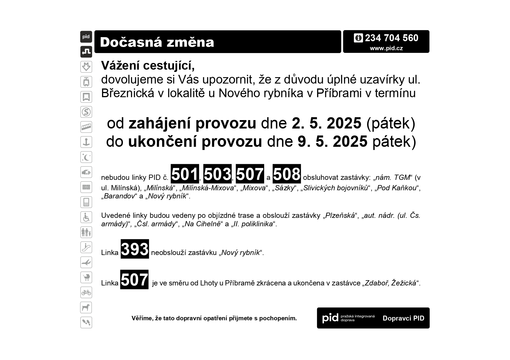 Autobusy - objížďka