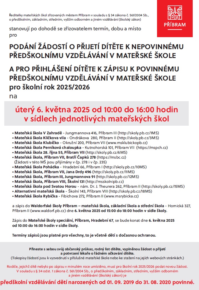 zápisy do MŠ