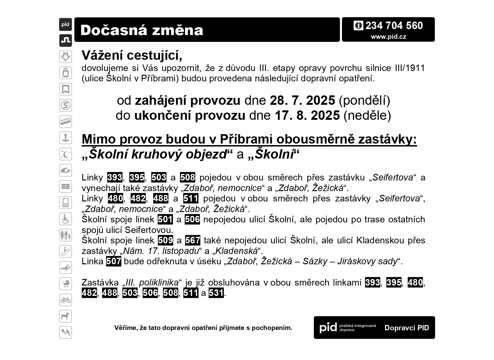Autobusy - 3. etapa opravy Školní ulice