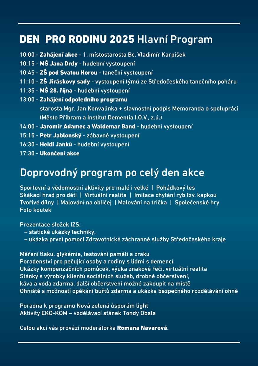 Den pro rodinu 19. 9. 2025 program