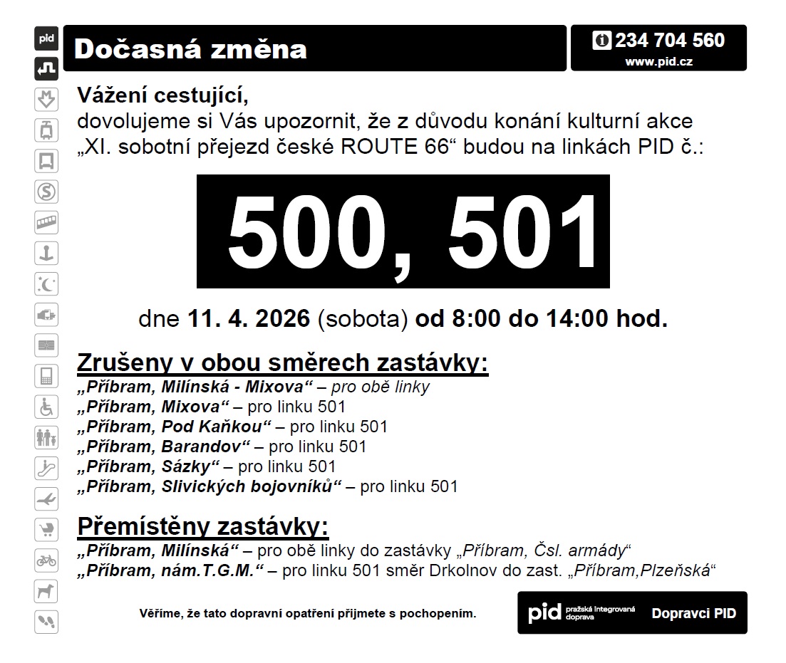 Route 66 - dopravní omezení busy