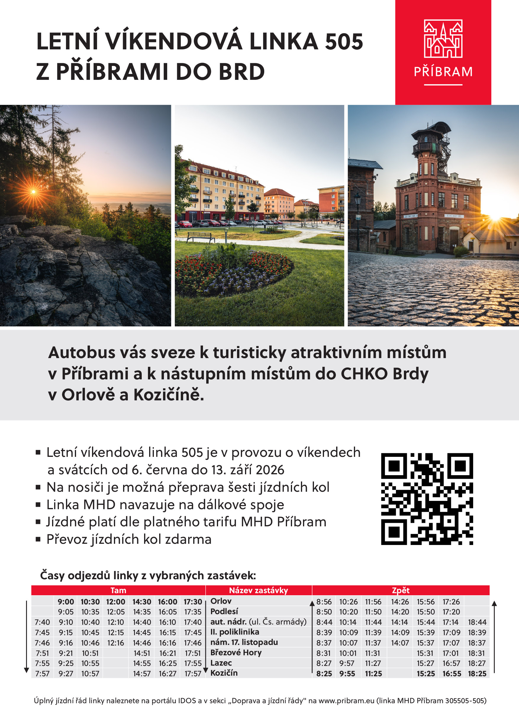 Letní víkendová linka MHD do Brd